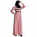 Casual collared abaya with lacework- Baby Pink Casual collared abaya with lacework- Baby Pink